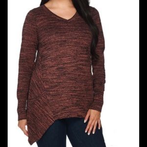 LOGO by Lori Goldstein Cashmere blend Sweater tunic length blouse